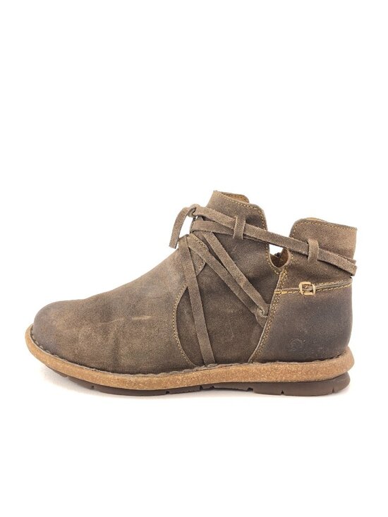 Born Shoes - Born Tarkiln Brown Distressed Suede Ankle Boots 8.5
